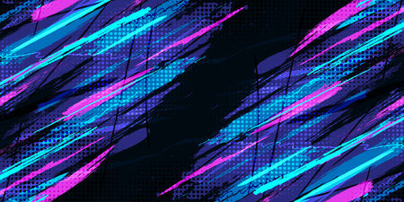 Abstract and Colorful Brush Background with Halftone Effect. Brush Stroke Illustration for Banner, Poster, or Sports Background. Scratch and Texture Elements For Designのイラスト素材