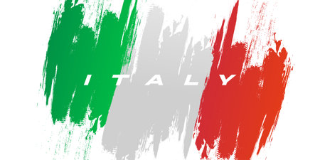 Italy Flag in Brush Paint Style. National Flag of Italy with Grunge Brush Conceptのイラスト素材