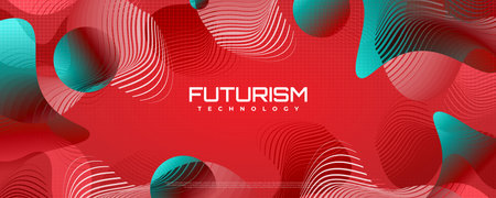 Abstract Technology Background with Geometric Shapes and Futuristic Concept. High Tech and Big Data Background Designのイラスト素材