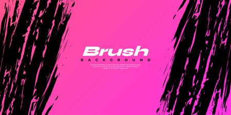 Black and Pink Gradient Brush Texture Background. Vibrant Sport Background with Grunge Styleのイラスト素材