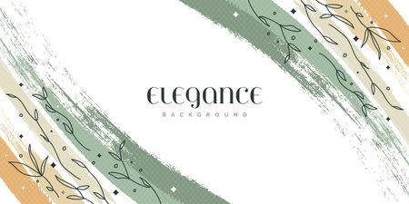 Pastel Brush Paint Texture Background with Floral Patternのイラスト素材