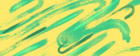 Abstract Green and Yellow Grunge Brush Background with Halftone Effect. Sports Background with Grunge Conceptのイラスト素材