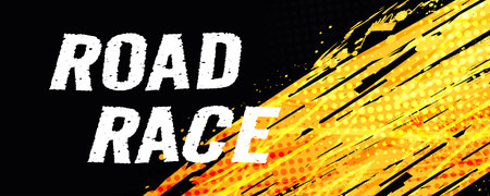 Abstract Sports Background with Orange Brushstrokes and Halftone Effect. Dynamic Grunge Background Designのイラスト素材