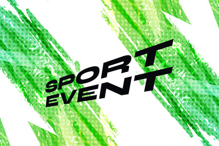 Abstract and Vibrant Sports Background with Green Brush and Halftone Effect. Grunge Brushstroke Element for Poster or Banner Designのイラスト素材