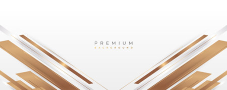 Luxury White and Gold Background with Golden Lines and Paper Cut Style. Premium Gray and Gold Background for Award, Nomination, Ceremony, Formal Invitation or Certificate Designのイラスト素材