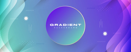 Cyan and Purple Gradient Geometric Background. Cover, Banner or Layout Design Template for Identity, Branding, Advertising or Promotionのイラスト素材