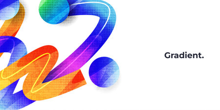 Modern and Vibrant Background with Colorful Shapes and Halftone Effect. For Banner or Cover Designのイラスト素材