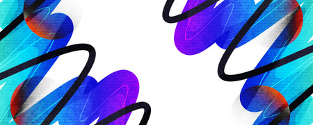 Abstract Modern and Colorful Geometric Background Design with Gradient Shapes in Bold Colorsのイラスト素材