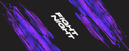 Abstract Sports Background with Black and Purple Brush Texture and Halftone Effect. Grunge Background for Banner or Poster Designのイラスト素材