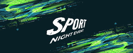 Blue and Green Brush Background in Halftone Style. Grunge Sports Cover or Poster Design. Scratch and Texture Elements For Designのイラスト素材