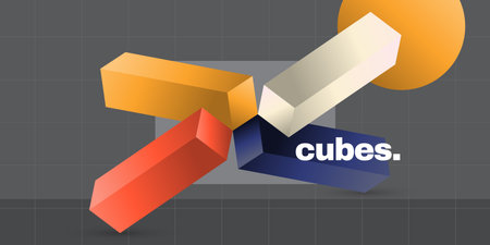 Abstract Geometric Background with 3D Colorful Cubes in Minimalist Concept, for Business...