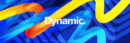 Modern and Dynamic Background with Blue and Orange Gradient Lines, and Wave Effect in Energetic...