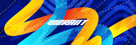 Abstract and Energetic Background with Blue and Orange Gradient Lines and Texture Effect. for...