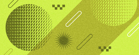 Modern Geometric and Brutalism Background Design with Dynamic Halftone Dot Transition. Dynamic Sport Banner or Poster Design with Abstract Shapes