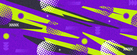 Energetic Memphis Style Sport Background With Geometric Elements and Texture Effects. For Banner or Poster Design Template