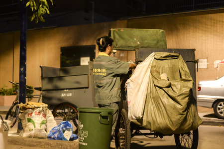 cleaner working at the streetのeditorial素材