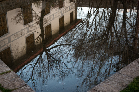 Building in the water reflectionのeditorial素材