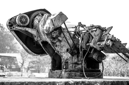 Exhibition of used machinery on the side of roadのeditorial素材