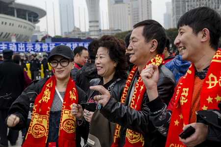 2017 He Long Stadium South Korea football matchのeditorial素材
