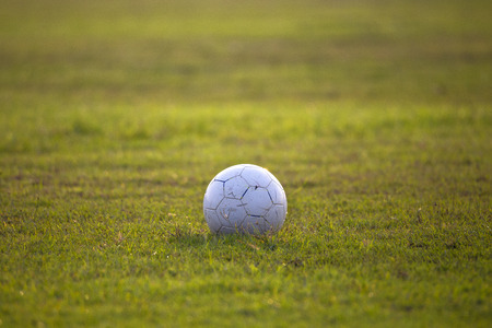 Football on fieldの写真素材