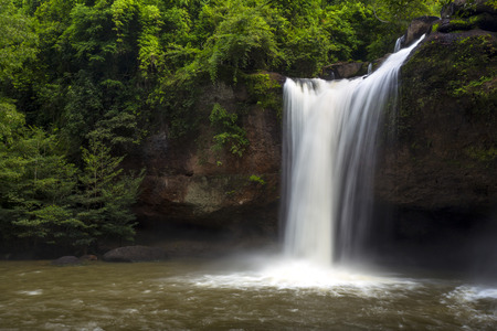 Waterfall at Hhao-yai national park in Thailand, Most hit of travel の写真素材
