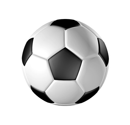 Front view of football  soccer ball  isolation with clipping path, easy for selection  Resolution up to A2 size printing の写真素材