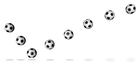 Soccer football move in the continuous shot  Easy selection with clipping path の写真素材