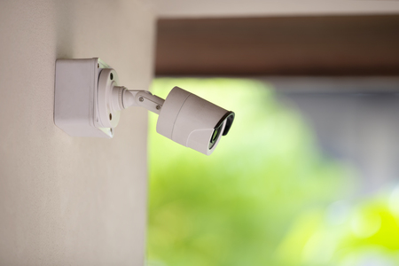 A white indoor CCTV for security house.の写真素材