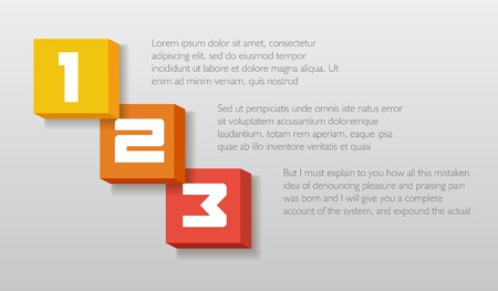 Blocks infographics element number text template. Vector illustration. can be used for workflow...