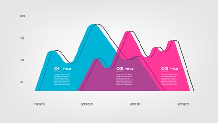 Diagram cartoon steps infographics with retro colors - can illustrate a strategy, workflow or team work, vector flat color, business template for presentation.のイラスト素材
