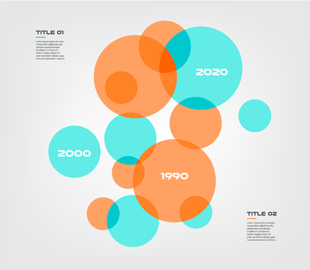 Bubble chart with elements venn diagram infographics for three circle design vector and marketing can be used for workflow layout, annual report, web design. Business concept with steps or processesのイラスト素材