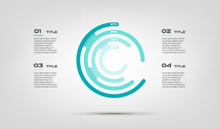 Maze circular chart color infographics step by step in a series of labyrinth. Element of graph, diagram with 4 options - parts, processes. Vector business template for presentationの写真素材