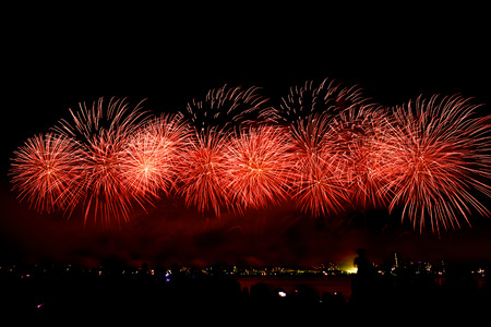 Fireworks on Australian day in Perth 2015の写真素材