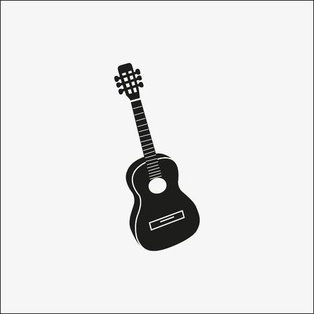 Acoustic guitar icon stock vector illustration flat design styleのイラスト素材