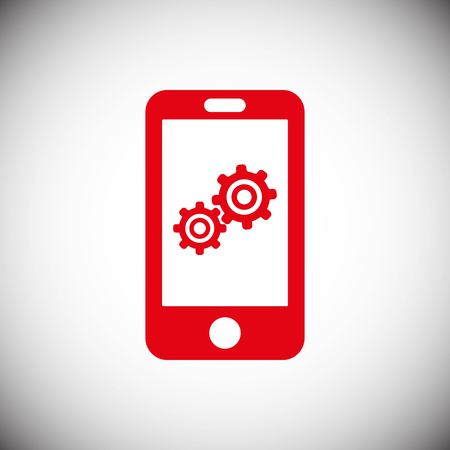 Phone icon with settings stock vector illustration flat design styleのイラスト素材