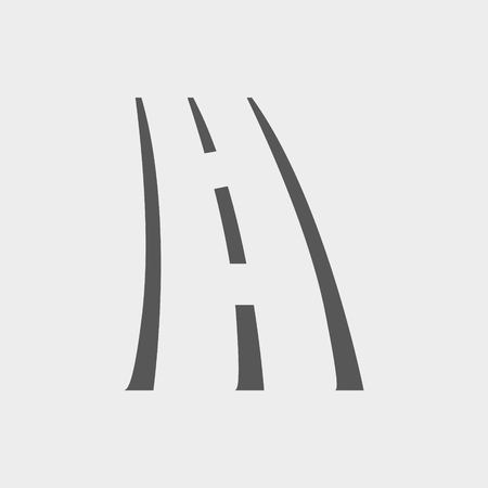 Asphalt road with markings leading into the distance on a white background vector iconのイラスト素材