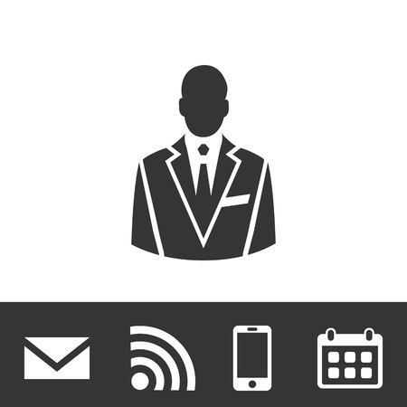 User of man in business suit  icon stock vector illustration flat design styleのイラスト素材