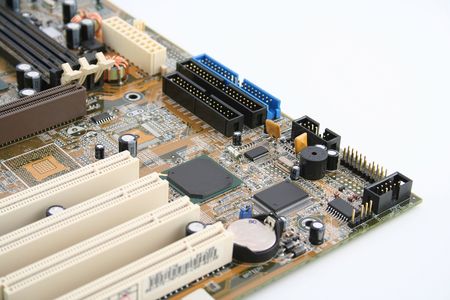 Motherboard on white background