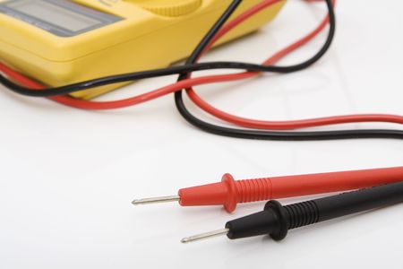 multimeter probes isolated against white background\rの写真素材