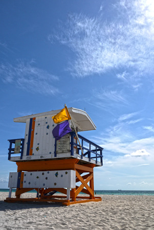 Miami Beach lifeguard, USA.のeditorial素材