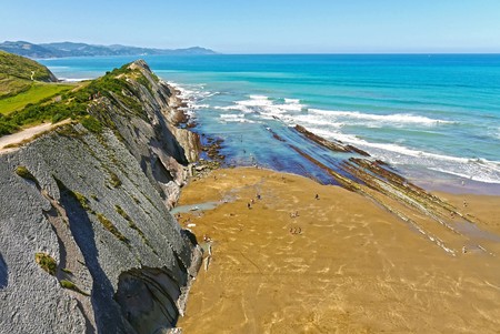 Beach Zumaia, Gipuzkoa, Basque Country. SPAIN.のeditorial素材