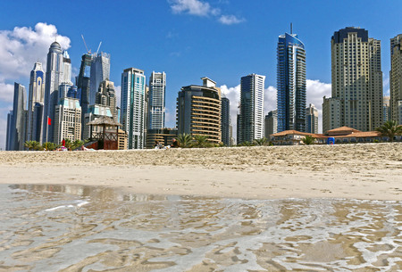 Panoramic view of Jumeirah Beach, Dubai. UNITED ARAB EMIRATES.の写真素材