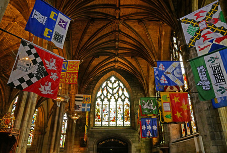 Interior of St Giles' Cathedral at Royal Mile Street, Edinburgh.のeditorial素材