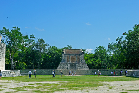 The great ball game court (ball game) at Chichen Itza - Yucatan, Mexico.の写真素材