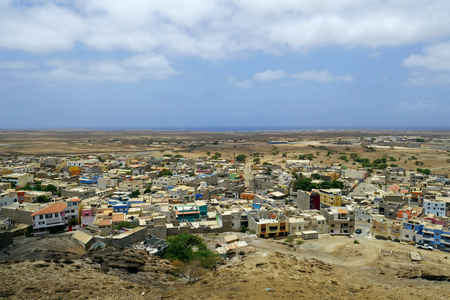 Aerial view of Espargos, Sal island, Cape Verde - Cape Verde