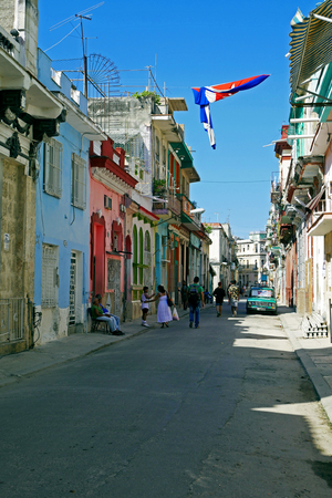 Old streets of Old Havana, Havana, Cuba.のeditorial素材