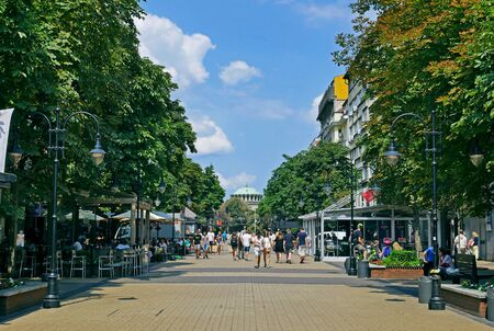 Boulevard Vitosha street in city of Sofia, Bulgaria.の写真素材