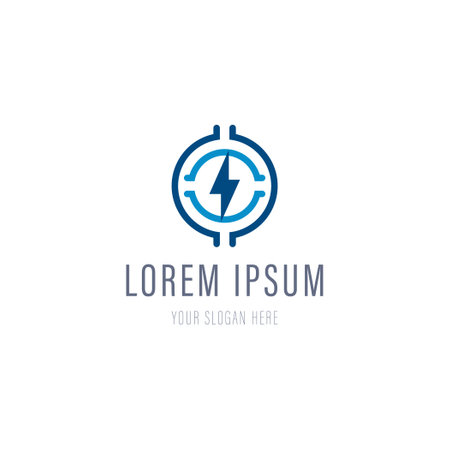 Electric , thunder bolt design template, vector illustration. Isolated on white background.のイラスト素材