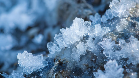 Frozen pattern showing detailed ice formation.の素材