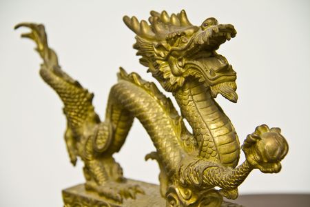 Gold dragon miniatureの写真素材
